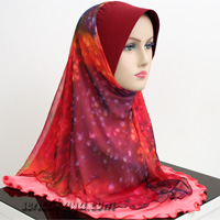 Tudung 2 Laye Chiffon Lycra