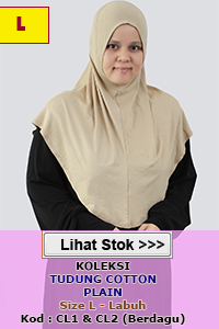 Tudung Denim Labuh Size L - Kain Denim / Jeans 