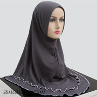 Tudung Denim Sulam Awning Lembut Size L labuh