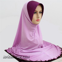 Tudung Lycra Labuh Corak Pelangi Biasa Size XL