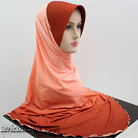 Tudung Lycra Labuh Corak Pelangi Twist / Pusing 
