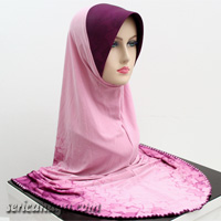 Tudung Lycra Labuh Corak Pelangi Biasa Size XXL