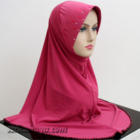 Tudung Lycra Plain Awning Sulam