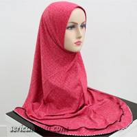 Tudung Lycra Printed ala Denim Labuh Awning Lembut Size XL - Kain Lycra