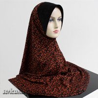 Tudung Lycra Labuh Corak Pelangi Twist / Pusing 