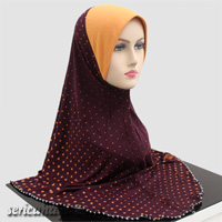 Tudung Lycra Printed Labuh dengan Ropol