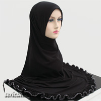 Tudung Lycra Printed Labuh dengan Ropol