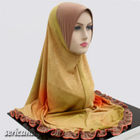 Tudung Lycra Printed Labuh dengan Ropol