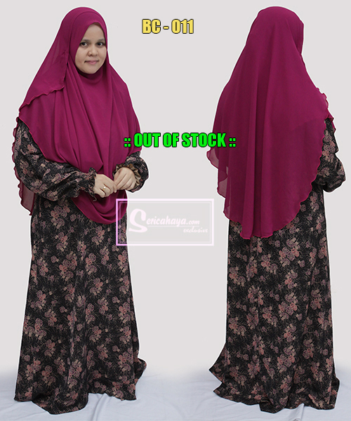 Shawl Labuh 2 Muka Kain Chiffon - Labuh Menutup Punggung