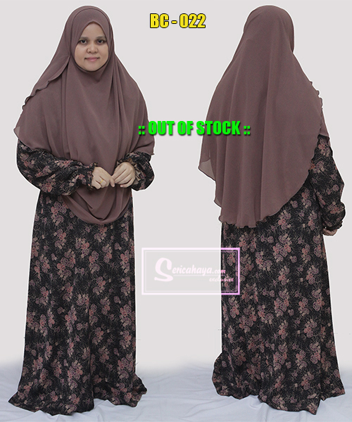 Shawl Labuh 2 Muka Kain Chiffon - Labuh Menutup Punggung