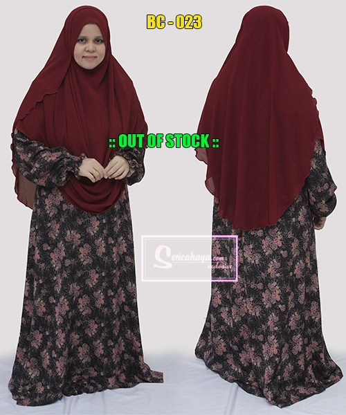 Shawl Labuh 2 Muka Kain Chiffon - Labuh Menutup Punggung