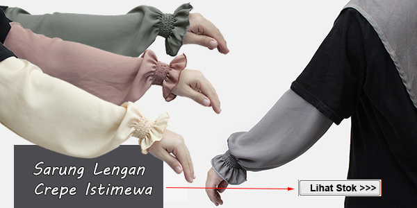 Sarung Lengan Chiffon Istimewa - Handsock Crepe Istimewa RM19 shj sepasang